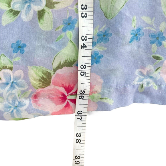 VTG Cabernet Satin Wrap Robe W/ Chemise Nightgown Sz L Floral Silky Romantic - Picture 12 of 14